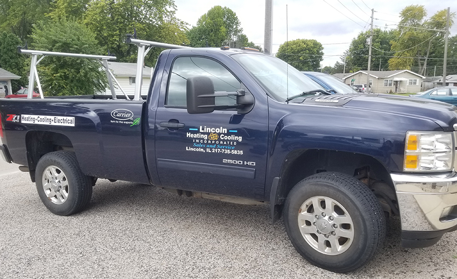 Lincoln Heating & Cooling Inc company truck - Lincoln, IL
