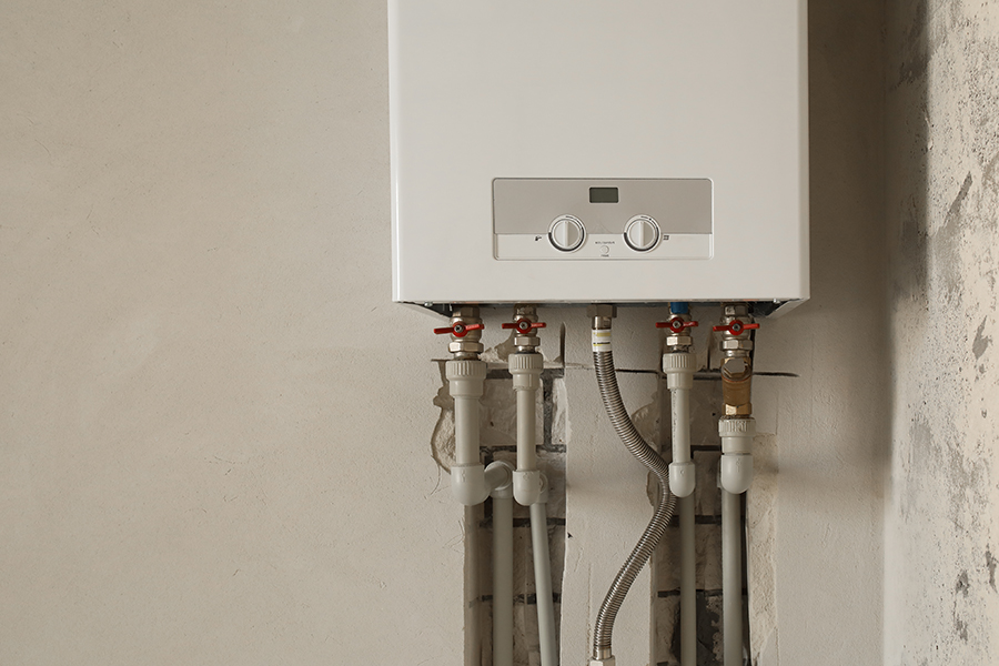 Installation of home gas heating boiler - Lincoln, IL